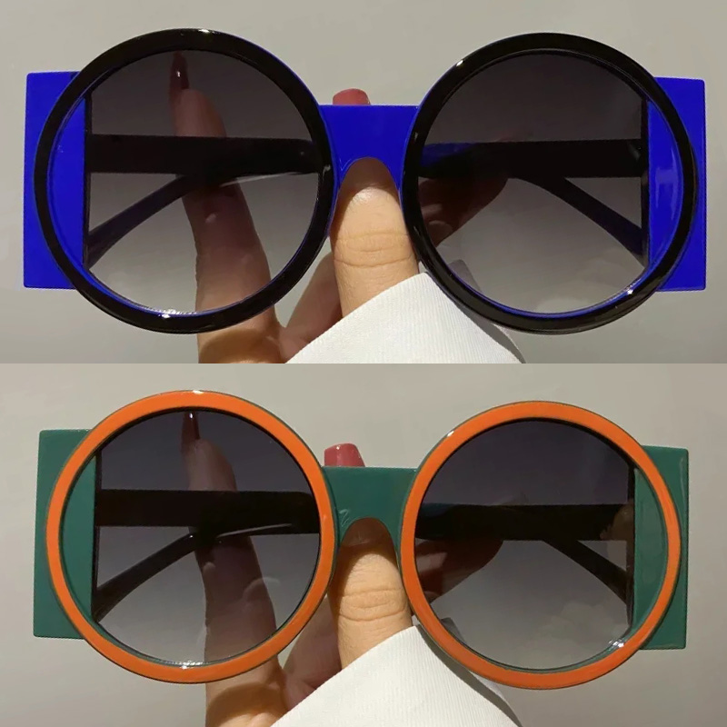 Street Fashion Photo - Round Sunglasses Fashion Beach Retro Trend