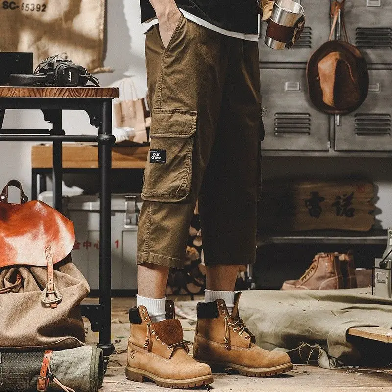 Cargo Pant Wide - With Zipper Khaki Draw String Pockets