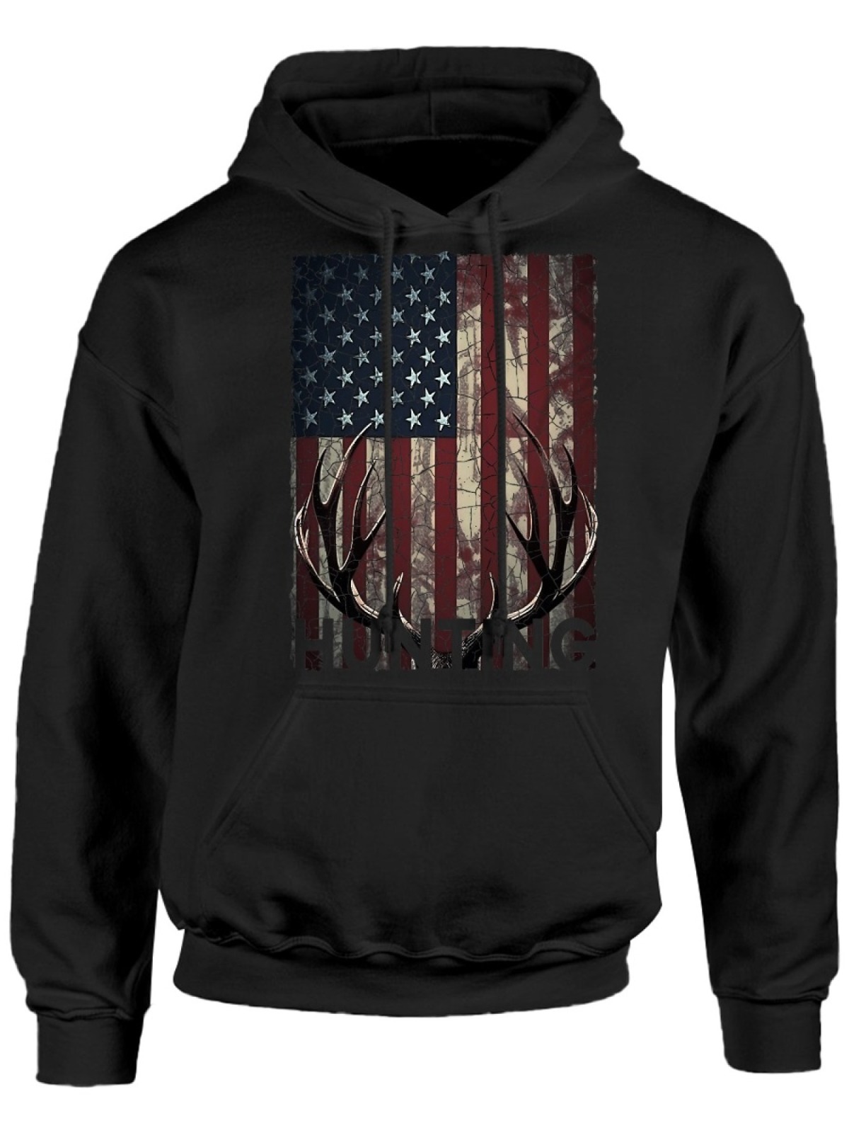 Street Fashion Taiwan - Men's Fashion Hunting Deer American Flag