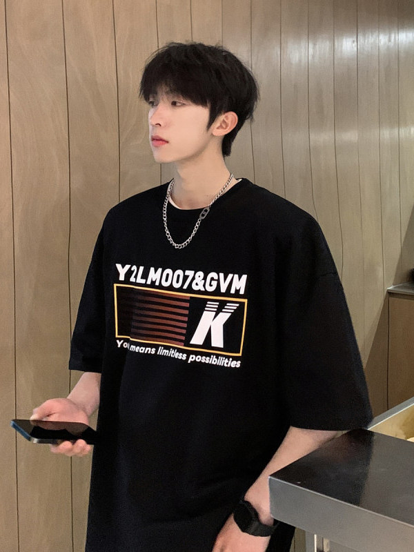 Street Fashion Co - Casual Stripe Print Short Sleeve T-Shirt