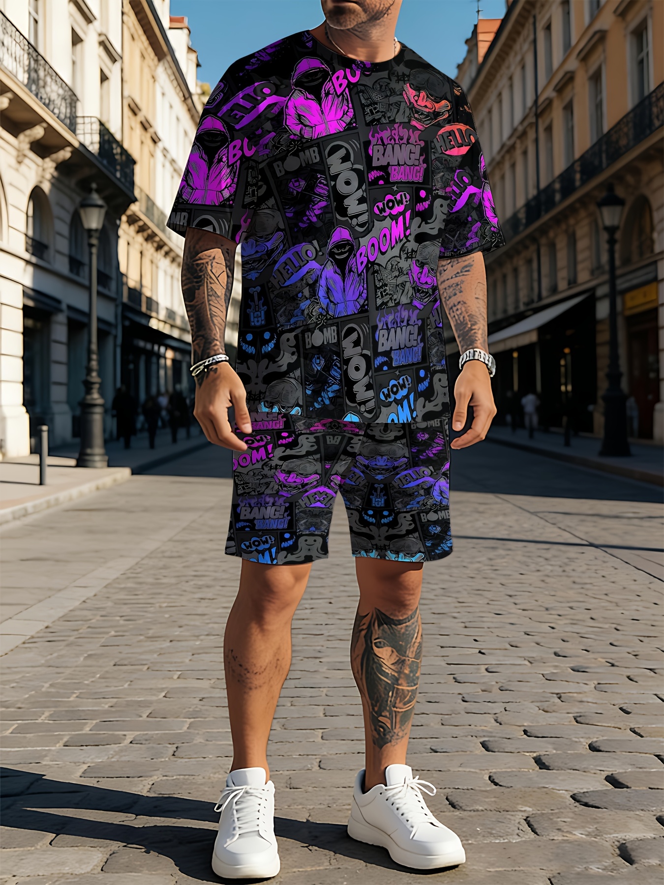 Street Fashion For 2026 - 2026 Summer New Men's Short-Sleeved Set