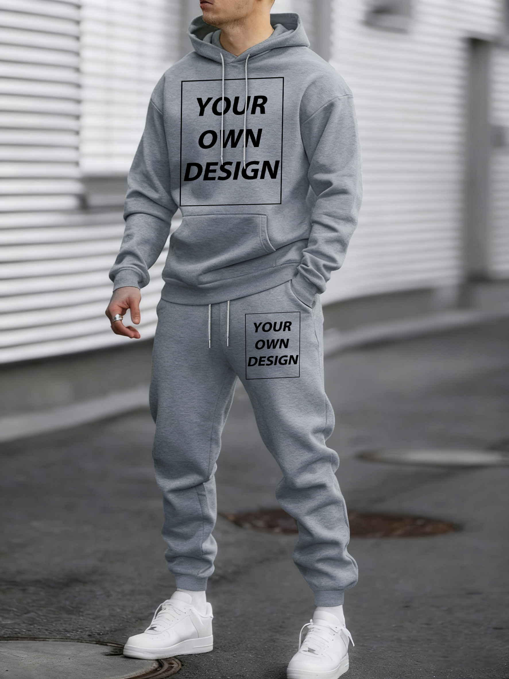 Street Fashion Clothes - Spring Autumn Hoody Set Customized Logo