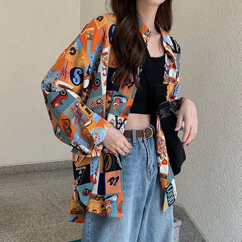 Shirts Women Spring Printed Th - đánh giá và giá Korean Street Fashion Female