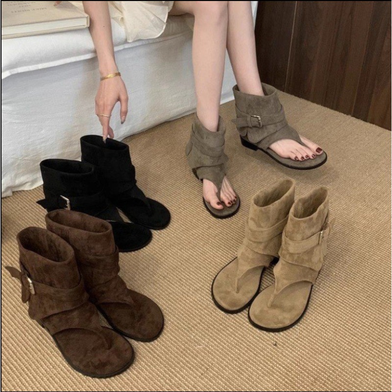 2025Spring Clip Toe Flats Sand - đánh giá và giá Street Fashion Clothes