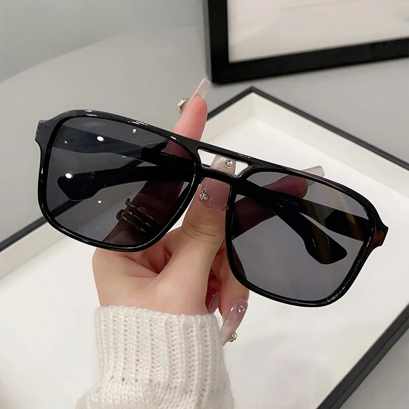 Square Double Bridges Sunglass - đánh giá và giá Street Fashion Glasses