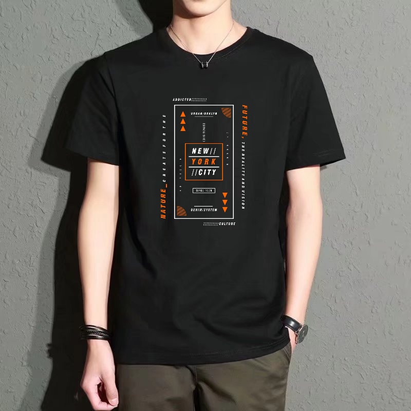 Men's Black Round-Neck Short-S - đánh giá và giá Street Fashion Of New York