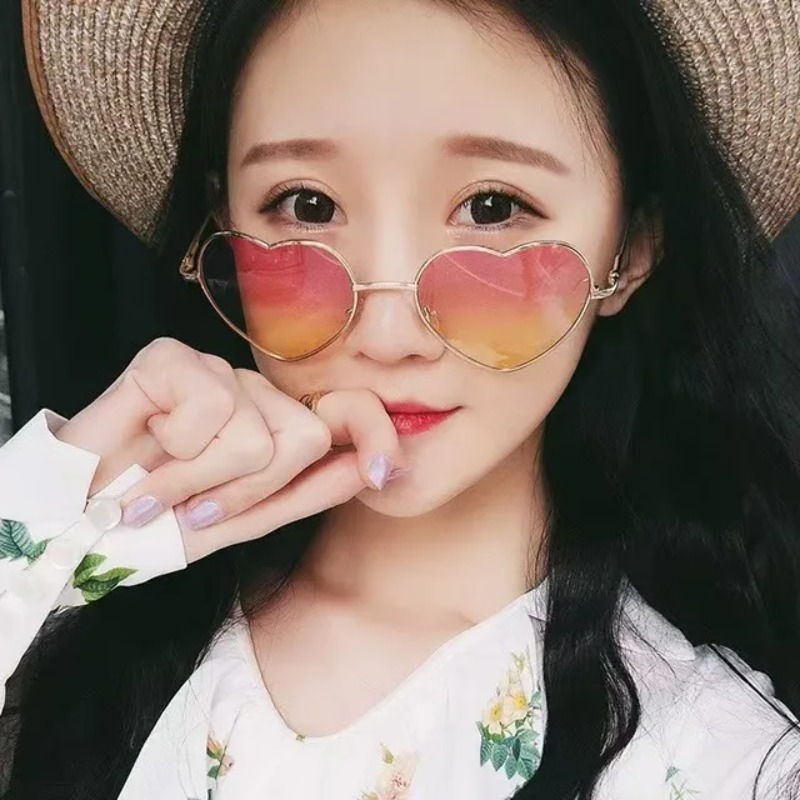 Fashion Heart Shaped Metal Sun - đánh giá và giá Street Fashion Glasses