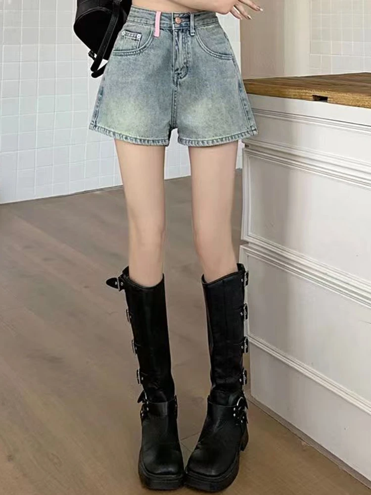 Girls Korean High Waist Denim  - đánh giá và giá Korean Street Fashion Female