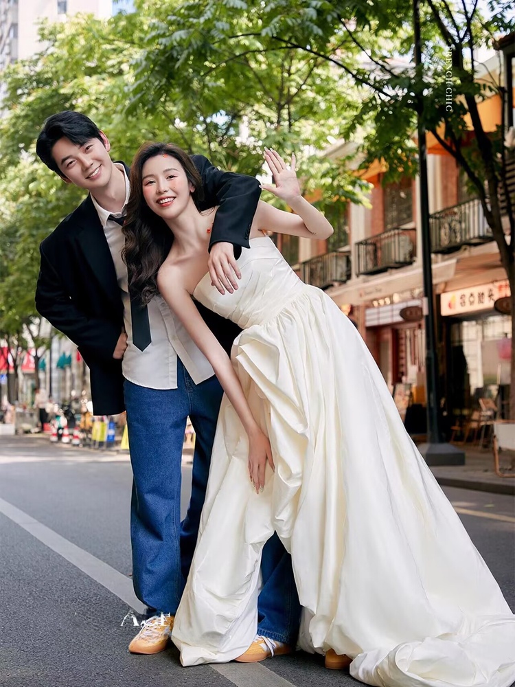 Korean Style Denim Young Coupl - đánh giá và giá Street Fashion Photography