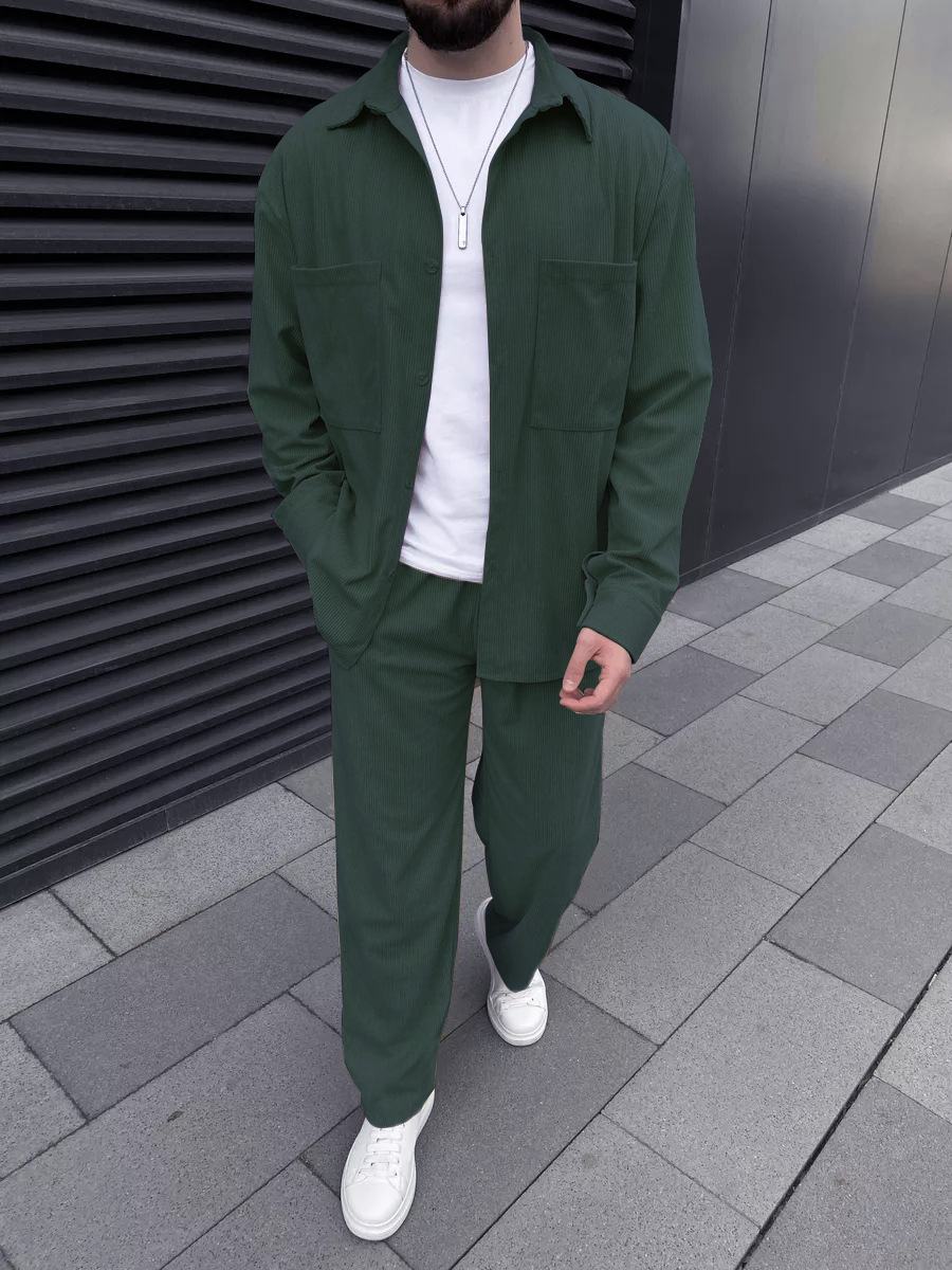 Men's corduroy two-piece outfi - đánh giá và giá Street Fashion Clothes