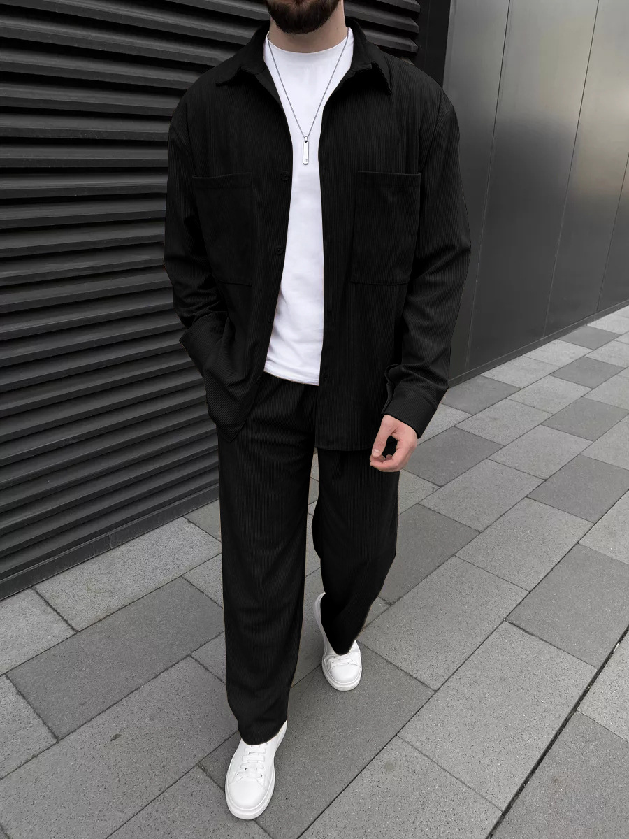 Men's corduroy two-piece outfi - đánh giá và giá Street Fashion Clothes