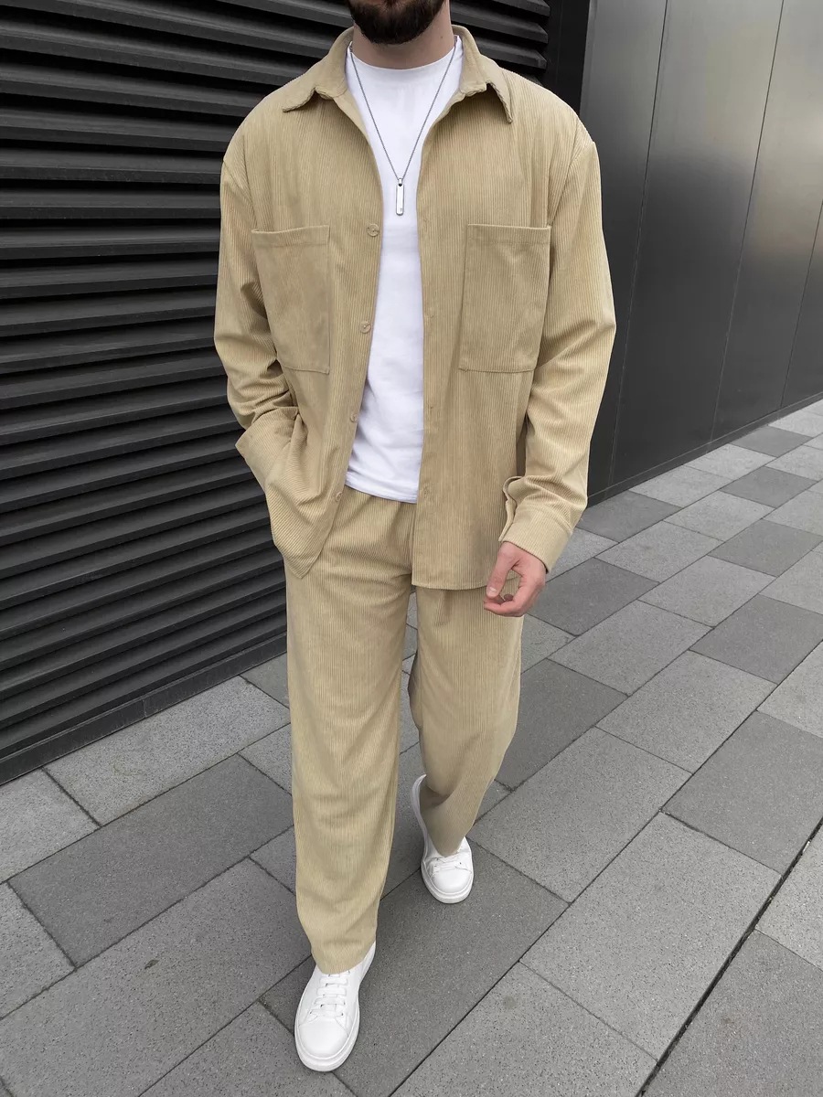 Men's corduroy two-piece outfi - đánh giá và giá Street Fashion Clothes