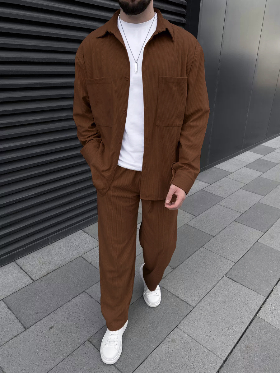 Men's corduroy two-piece outfi - đánh giá và giá Street Fashion Clothes