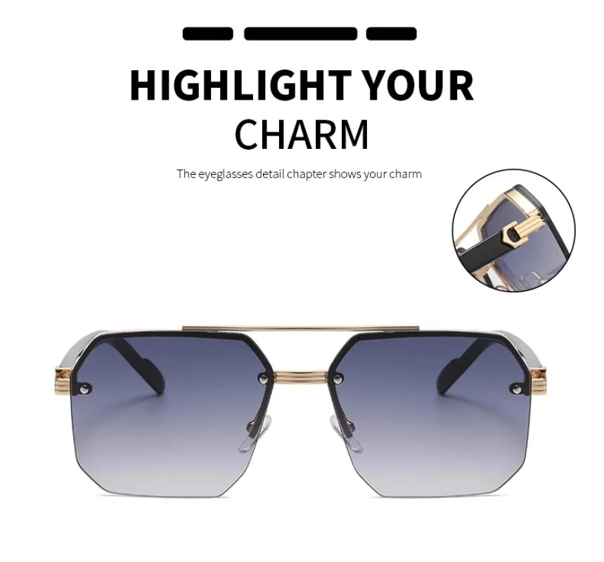 Men's Metal Sunglasses Square  - đánh giá và giá Street Fashion Glasses