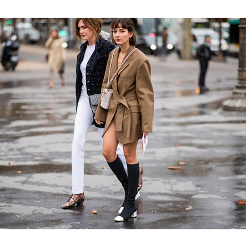 Chic Khaki Midi Suit Dress Fas - đánh giá và giá Street Fashion Week