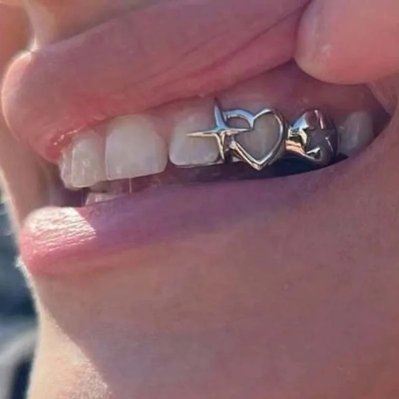 Punk Hip Hop Hollow Heart Teet - đánh giá và giá Street Fashion Jewelry
