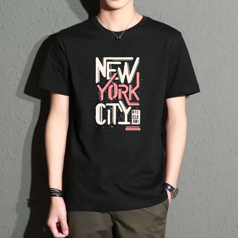 Men's Black Round-Neck Short-S - đánh giá và giá Street Fashion Of New York