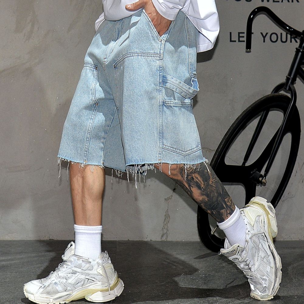 American Workwear Denim Shorts - đánh giá và giá Street Fashion Baggy